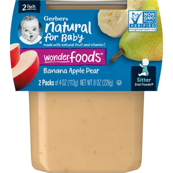 Baby Food & Formula Gerber Bananas with Apples & Pears 2nd Foods hero