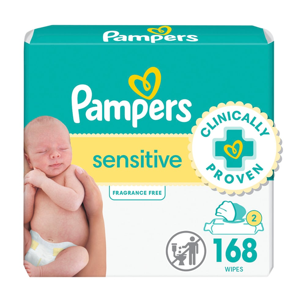 Diapers & Wipes Pampers Baby Wipes Sensitive Perfume Free 2X Pop-Top Packs hero