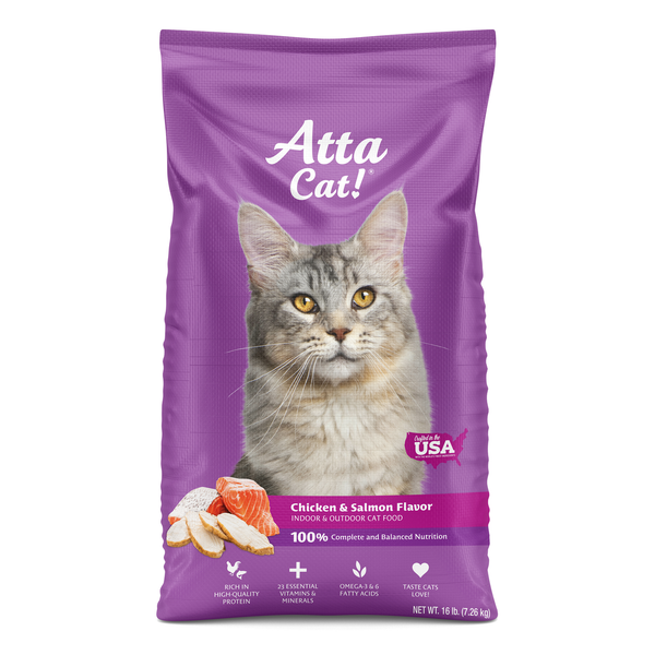 Cat Food & Care Atta Cat! Chicken & Salmon Flavor hero