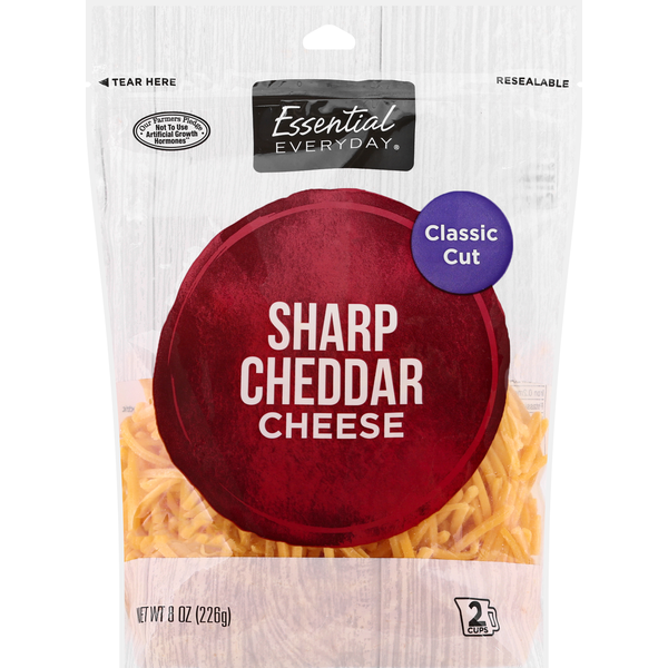 Packaged Cheese Essential Everyday Cheese, Sharp Cheddar, Classic Cut hero