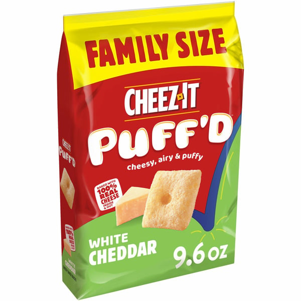 Cheez-It Puff'd Cheesy Baked Snacks, Puffed Snack Crackers, Kids Snacks, White Cheddar hero