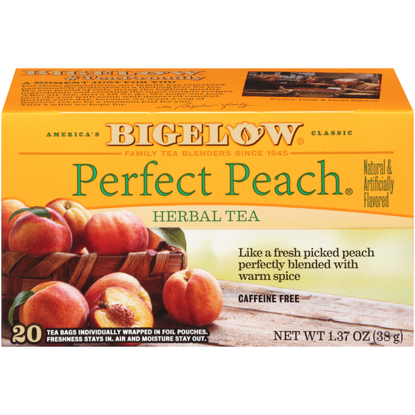 Tea Bigelow Perfect Peach Herbal Tea Bags hero