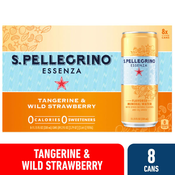 Sparkling & Seltzer Water San Pellegrino Mineral Water, Tangerine & Wild Strawberry hero