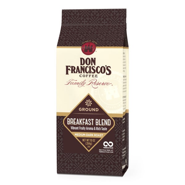 Coffee Don Francisco's Coffee Breakfast Blend, Medium-Dark Roast, Ground Coffee hero