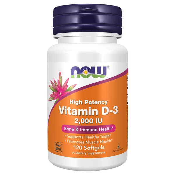 Vitamins & Supplements NOW Vitamin D-3 2,000 IU, High Potency, Structural Support* hero