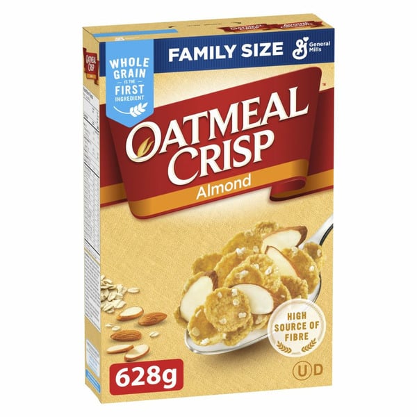 Cereal General Mills Oatmeal Crisp Breakfast Cereal, Almond, Family Size, High Fibre hero