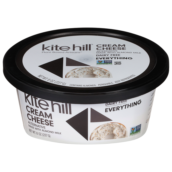 Packaged Cheese Kite Hill Cream Cheese Alternative, Dairy Free, Everything hero