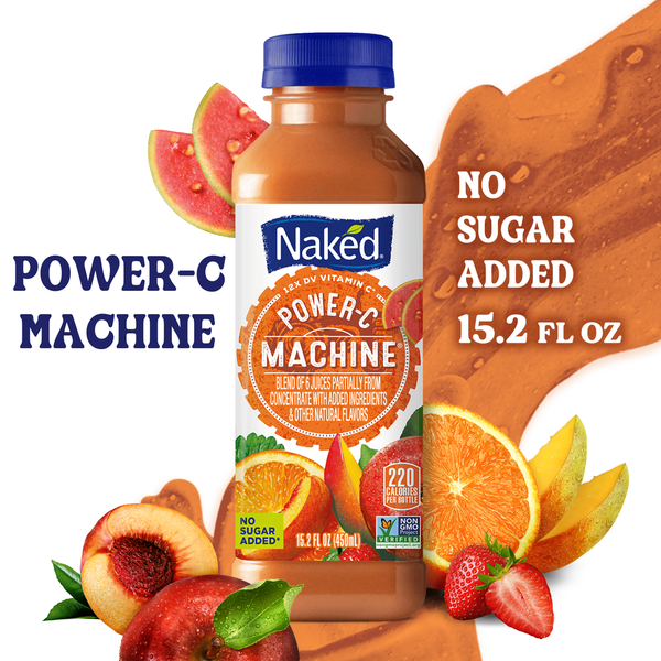 Refrigerated Naked Power-C Machine Flavored 100% Juice Smoothie Blend, 15.2 fl oz Bottle hero