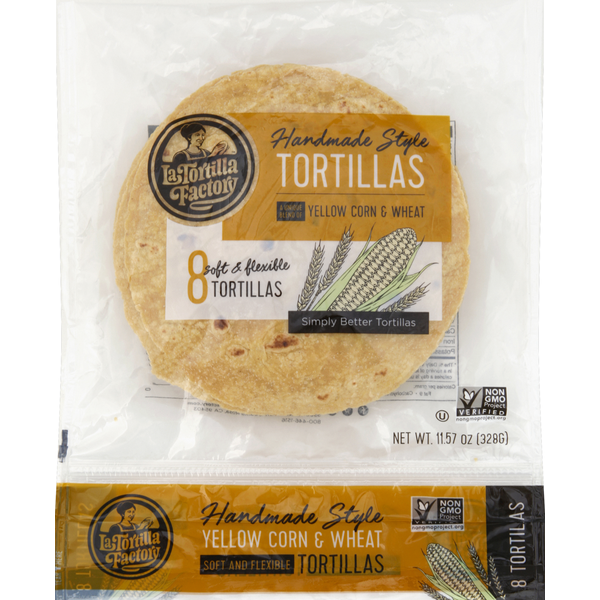 Tortillas & Flat Bread La Tortilla Factory Tortillas, Yellow Corn & Wheat, Handmade Style hero