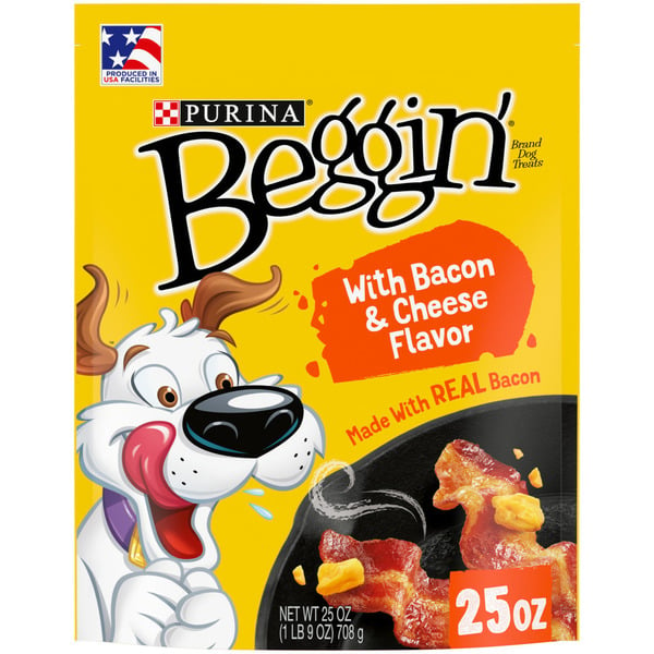 Water, Seltzer, Sparkling Water Purina Beggin' Strips With Real Meat Dog Training Treats With Bacon and Cheese Flavors hero