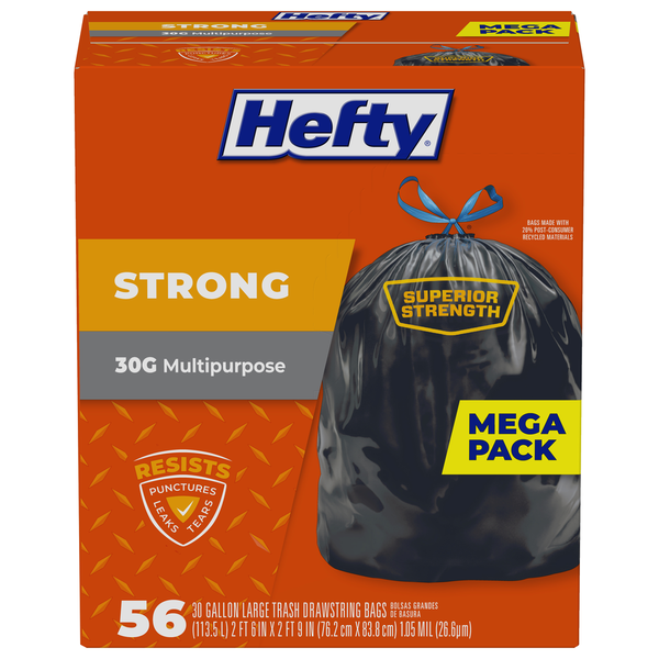 Trash Bags & Liners Hefty Multipurpose Large Trash Drawstring Bags hero