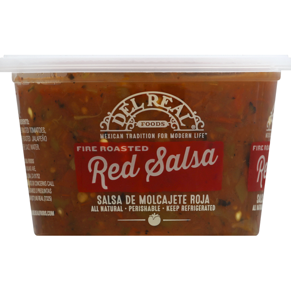 Fresh Dips & Tapenades Del Real Salsa, Red, Fire Roasted hero