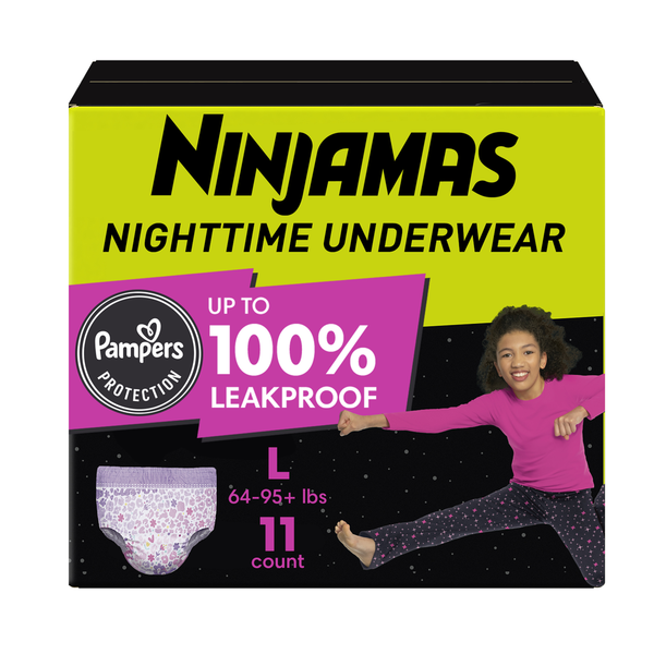 Diapers & Wipes Ninjamas OdorMask Nighttime Bedwetting Underwear Girl, Size 8 hero