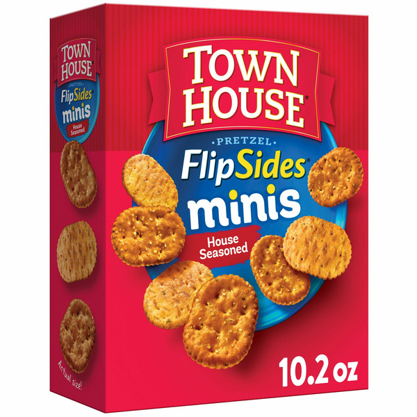 Town House FlipSides Minis Oven Baked Crackers, Lunch Snacks, Mini Snack Crackers, House Seasoned hero