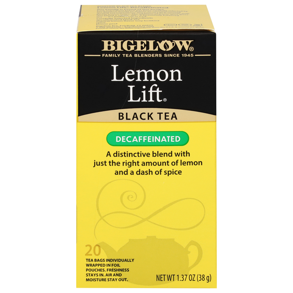 Tea (Loose, Bags and Pods) Bigelow Lemon Lift Black Decaffeinated Tea Bags hero