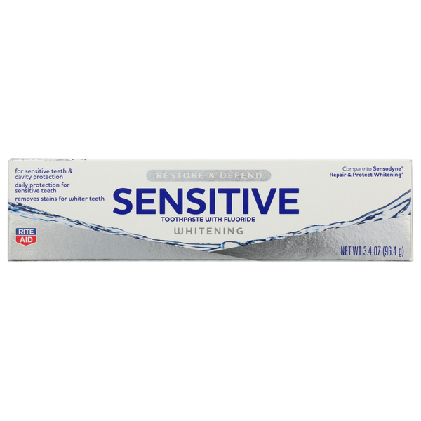 Rite Aid Restore & Defend Sensitive Whitening Toothpaste 3. hero