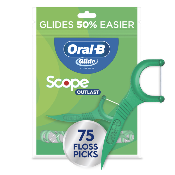 Oral Hygiene Oral-B Dental Floss Picks with Scope Outlast, Mint hero