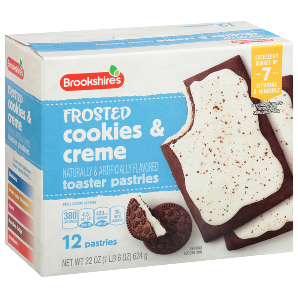 Breakfast Bars & Pastries Brookshire's Toaster Pastries, Cookies & Creme, Frosted hero