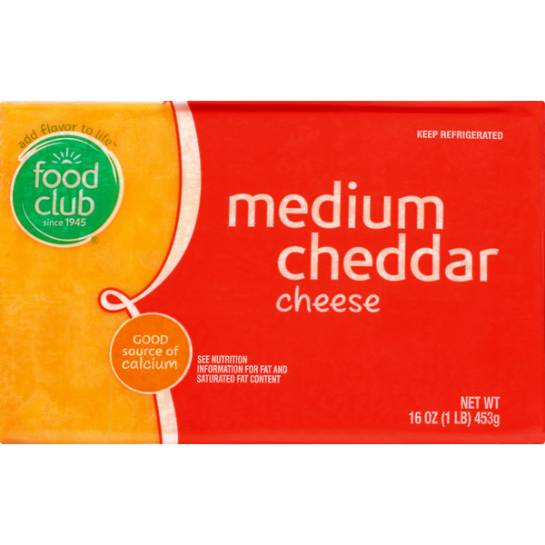 Packaged Cheese Food Club Cheese, Medium Cheddar hero