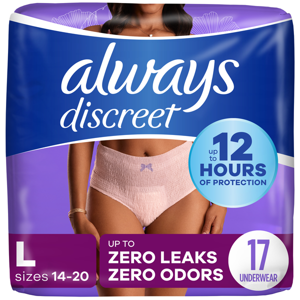 Feminine Care Always Discreet Incontinence Underwear, Maximum hero