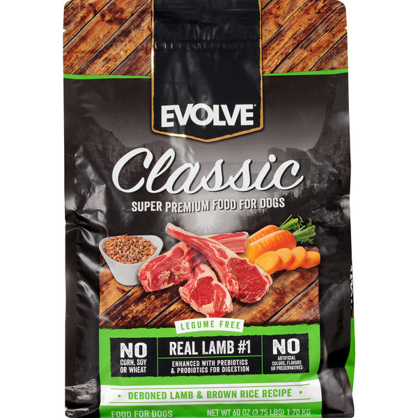 Dog Food & Care EVOLVE Food for Dog, Super Premium, Deboned Lamb & Brown Rice Recipe hero