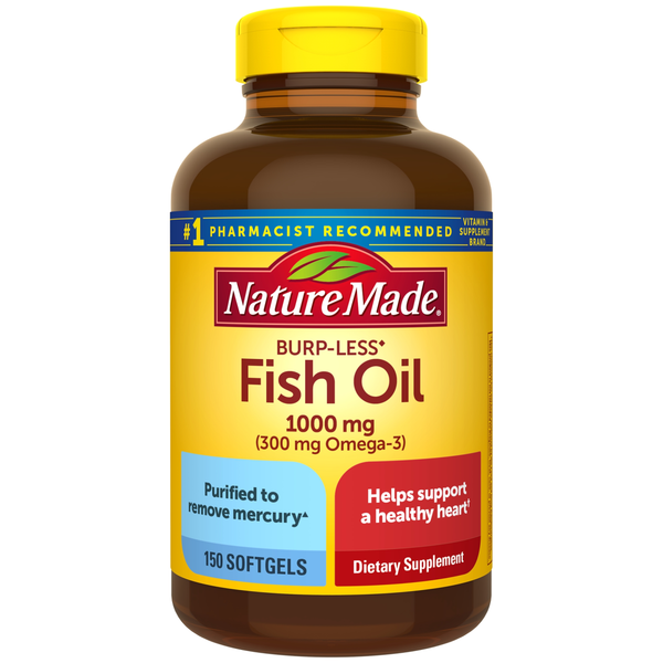 Supplements Nature Made Burpless Fish Oil 1000 mg Softgels hero