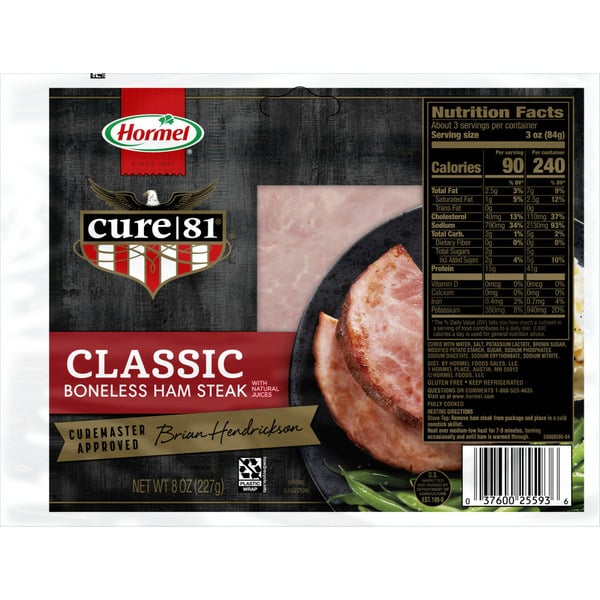 Packaged Meat Hormel Cure 81 Steak Ham Classic hero