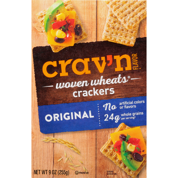 Crav'n Flavor Crackers, Original, Woven Wheats hero