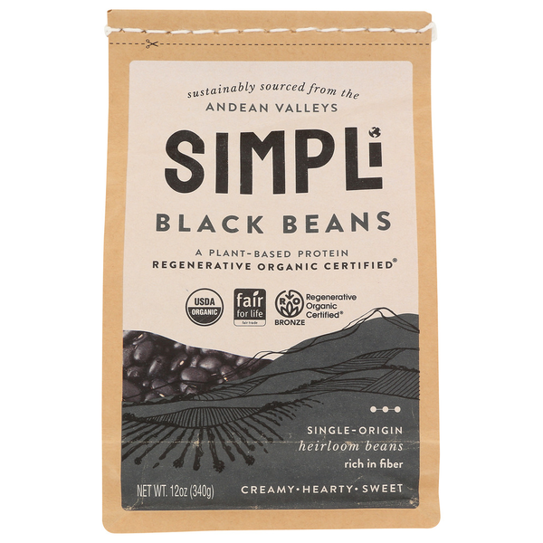 simpli Regenerative Organic Black Beans hero