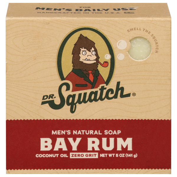 Spirits Dr. Squatch Soap, Men's Natural, Zero Grit, Bay Rum hero