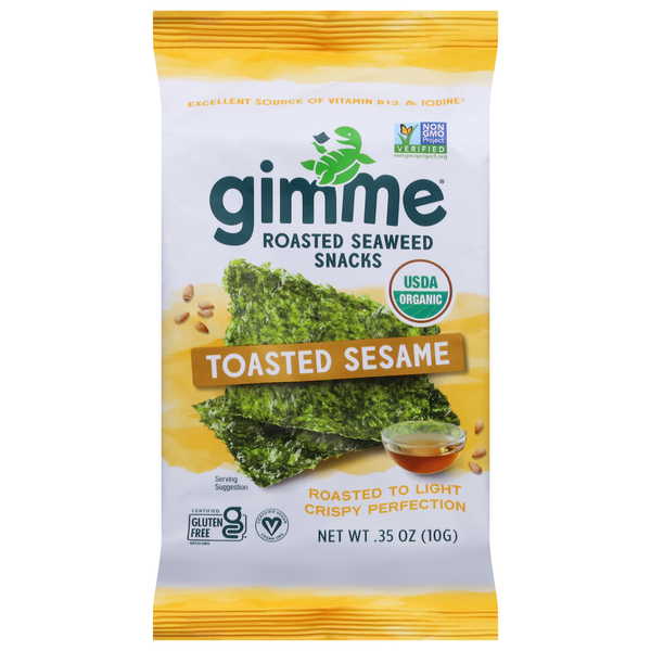 Asian Foods gimMe Seaweed Snacks, Roasted, Toasted Sesame hero