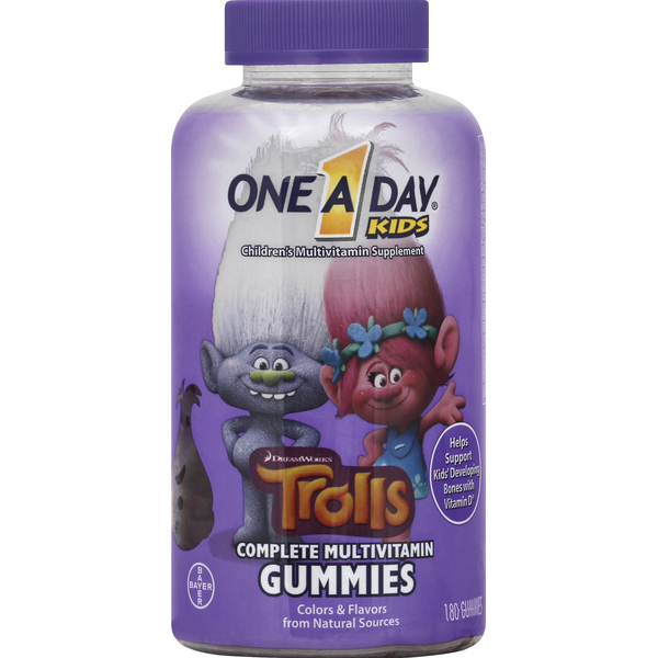 Vitamins & Supplements One A Day Kids Dreamworks Trolls Complete Multivitamin Gummies hero