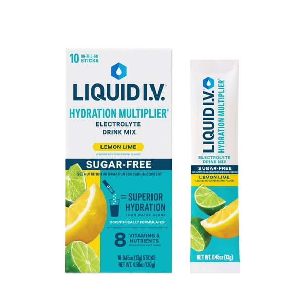 Vitamins & Supplements Liquid I.V. Electrolyte Drink Mix, Sugar-Free, Lemon Lime hero