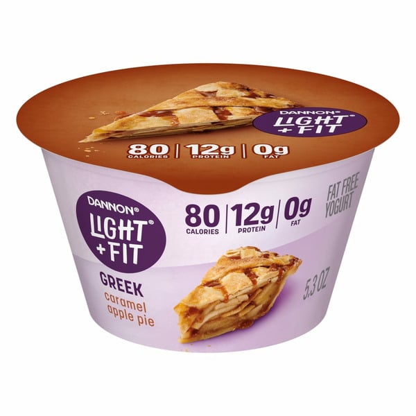 Yogurt Dannon Light + Fit Caramel Apple Pie Greek Fat Free Yogurt Cup hero