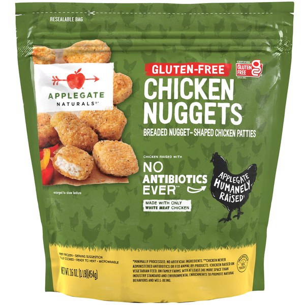 Frozen Meat & Seafood Applegate Naturals  Applegate All Natural Gluten-Free Frozen Chicken Nuggets hero