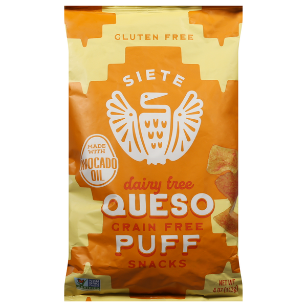 Siete Puff Snacks, Dairy Free, Queso hero