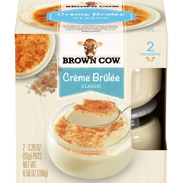 Refrigerated Pudding & Desserts Brown Cow® Single Serve Crème Brulee Dessert Pack hero