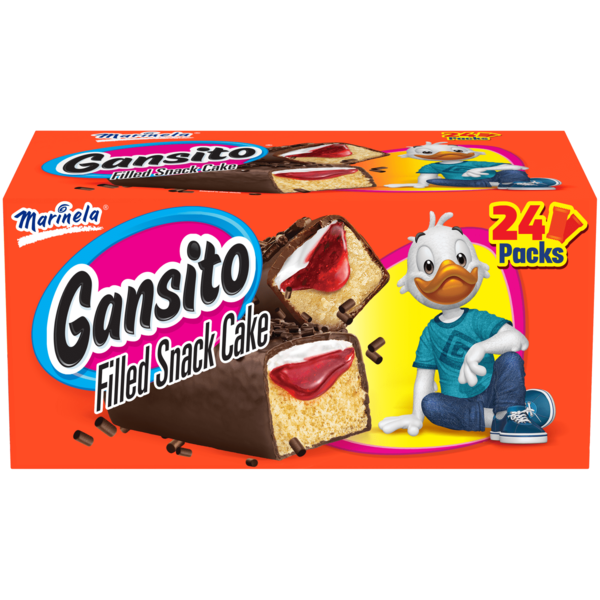 Cookies & Cakes Bimbo  Gansito, 24 packs, Strawberry Chocolate Flavored Covered Filled Snack Cake hero