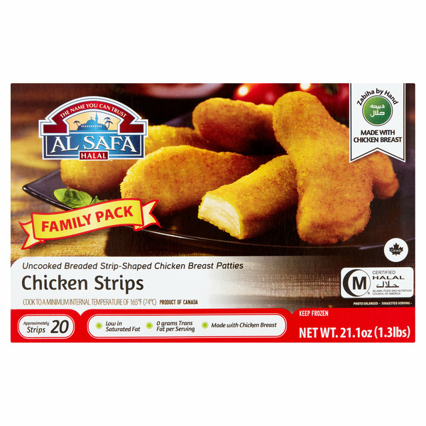 Frozen Meals Al Safa Foods Chicken Strips Family Pack 20 Count 21.1 Oz hero