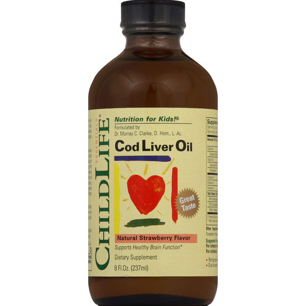 Vitamins & Supplements ChildLife Cod Liver Oil, Natural Strawberry Flavor hero