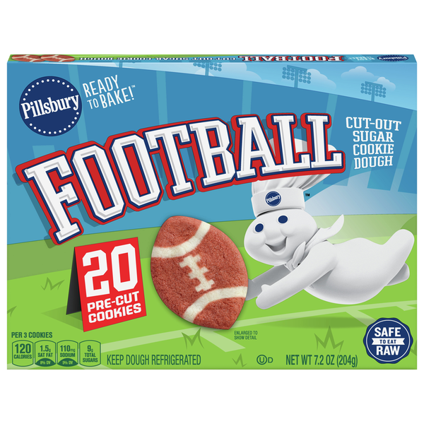 Cookies & Cakes Pillsbury Cookie Dough, Sugar, Football Cut-Out hero