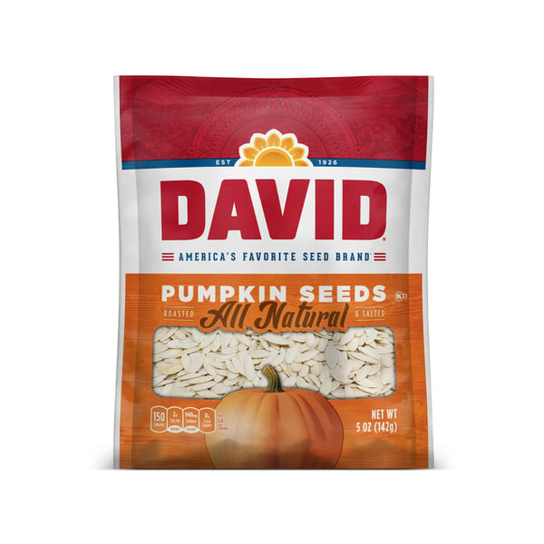 Nuts, Seeds & Dried Fruit DAVID Roasted and Salted Pumpkin Seeds hero