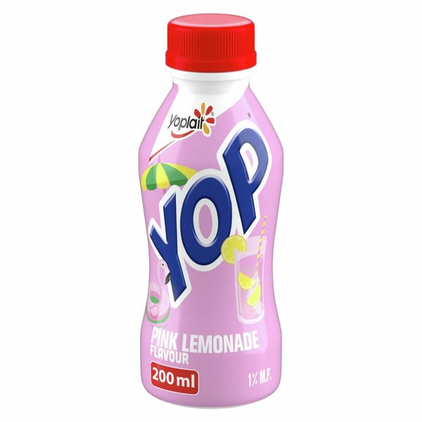 Yogurt Yoplait Yop 1% Drinkable Yogurt, Pink Lemonade Limited Edition, Yogurt Drink hero