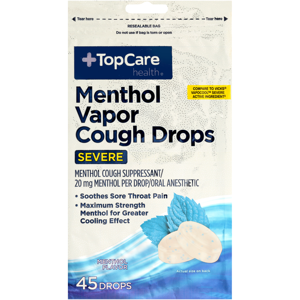 TopCare Menthol 20 Mg Vapor Cough Suppressant/Oral Anesthetic Drops, Menthol hero