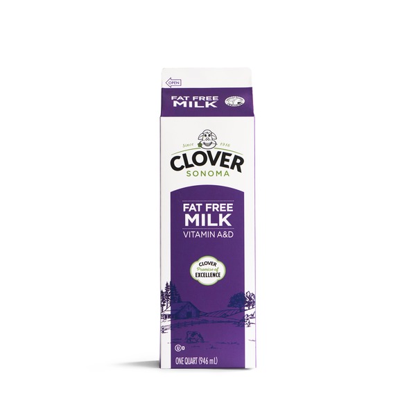 Milk Clover Sonoma Conventional Fat Free Milk Quart hero