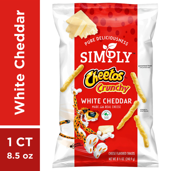 Potato Chips,Tortilla & Pretzels Cheetos Simply Crunchy White Cheddar Cheese Flavored Snacks hero