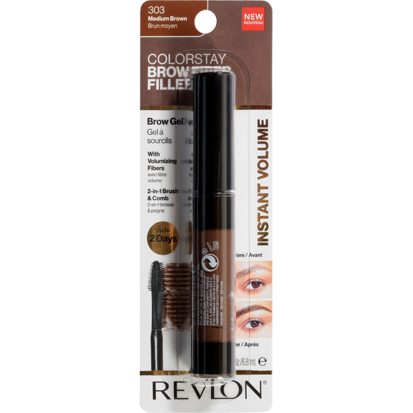 Makeup Revlon Brow Fiber Filler, Medium Brown 303 hero