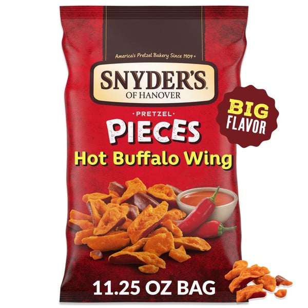 Chips & Pretzels Snyder's of Hanover Hot Buffalo Wing Pretzel Pieces hero