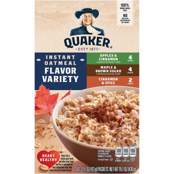 Hot Cereal & Pancake Mixes Quaker Variety Instant Oats Hot Cereal hero