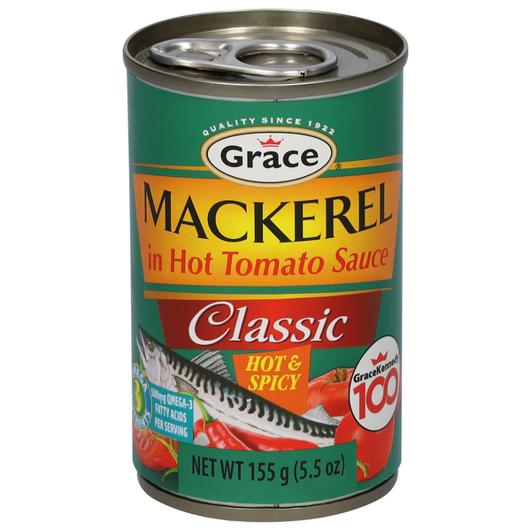 Canned Meat & Seafood Grace Mackerel, Hot & Spicy, Classic hero